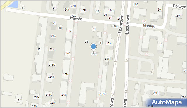 Warszawa, Narwik, 11B, mapa Warszawy