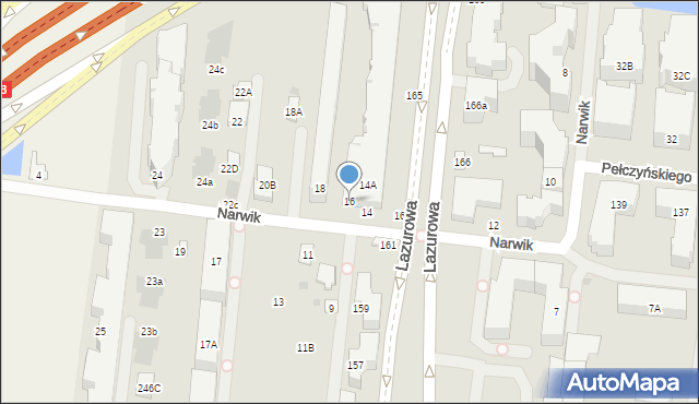 Warszawa, Narwik, 16, mapa Warszawy