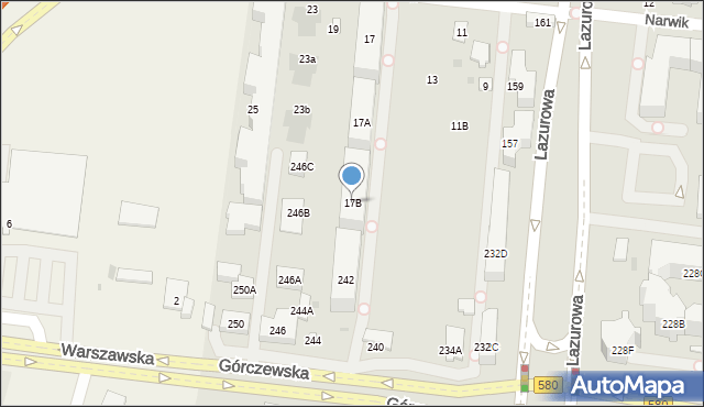Warszawa, Narwik, 17B, mapa Warszawy