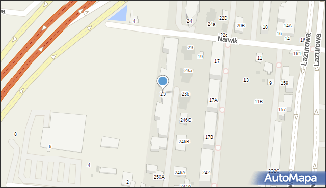 Warszawa, Narwik, 25, mapa Warszawy