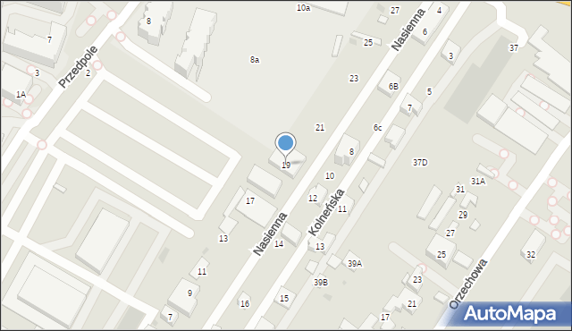 Warszawa, Nasienna, 19, mapa Warszawy