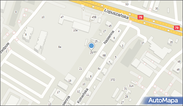 Warszawa, Nasienna, 23, mapa Warszawy