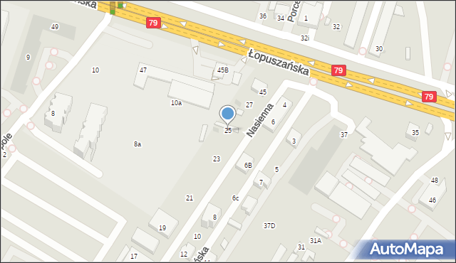 Warszawa, Nasienna, 25, mapa Warszawy