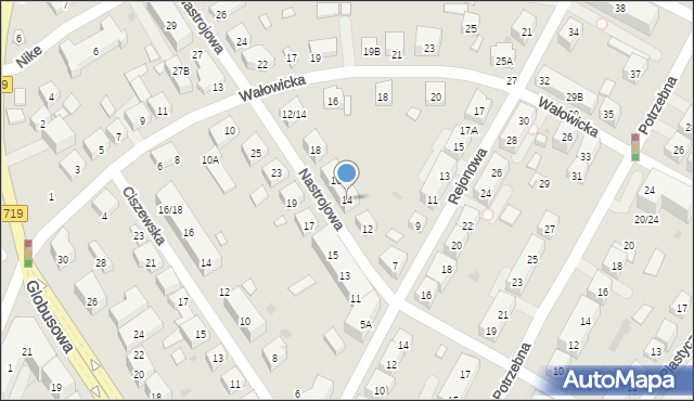 Warszawa, Nastrojowa, 14, mapa Warszawy