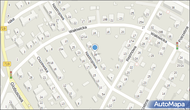 Warszawa, Nastrojowa, 16, mapa Warszawy