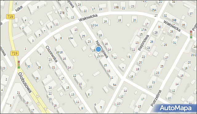 Warszawa, Nastrojowa, 17, mapa Warszawy