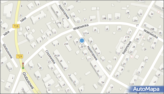 Warszawa, Nastrojowa, 23, mapa Warszawy