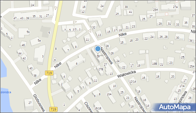 Warszawa, Nastrojowa, 29, mapa Warszawy