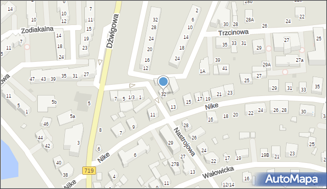 Warszawa, Nastrojowa, 32, mapa Warszawy