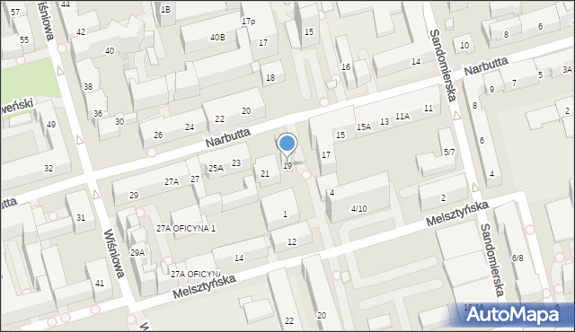 Warszawa, Narbutta Ludwika, 19, mapa Warszawy