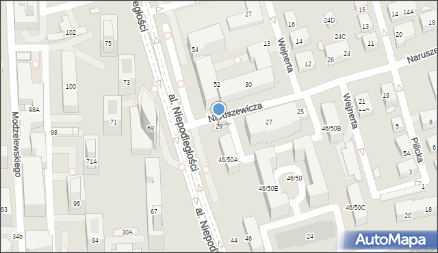 Warszawa, Naruszewicza Adama, 29, mapa Warszawy