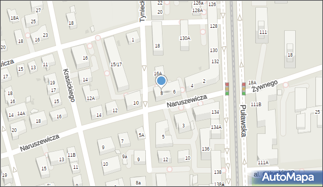 Warszawa, Naruszewicza Adama, 8, mapa Warszawy