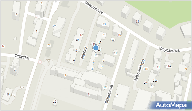 Warszawa, Narocz, 11, mapa Warszawy