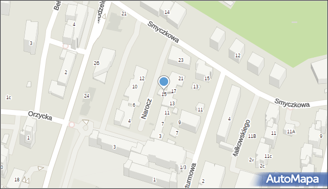 Warszawa, Narocz, 15, mapa Warszawy