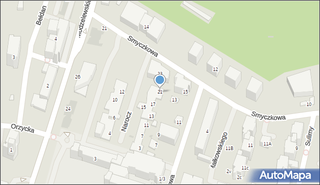 Warszawa, Narocz, 21, mapa Warszawy