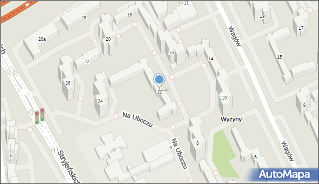 Warszawa, Na Uboczu, 12, mapa Warszawy