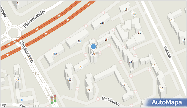 Warszawa, Na Uboczu, 20, mapa Warszawy