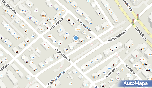 Warszawa, Nałęczowska, 24, mapa Warszawy