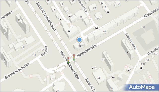 Warszawa, Nałęczowska, 64, mapa Warszawy