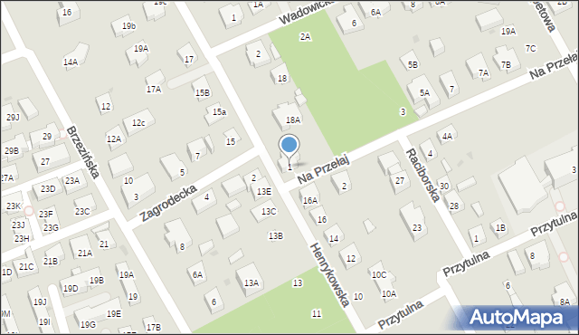 Warszawa, Na Przełaj, 1, mapa Warszawy