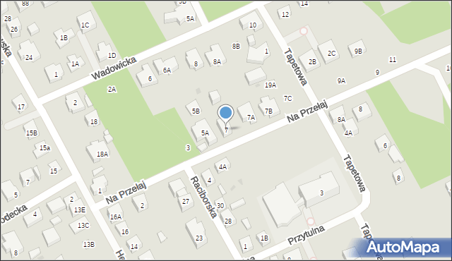 Warszawa, Na Przełaj, 7, mapa Warszawy