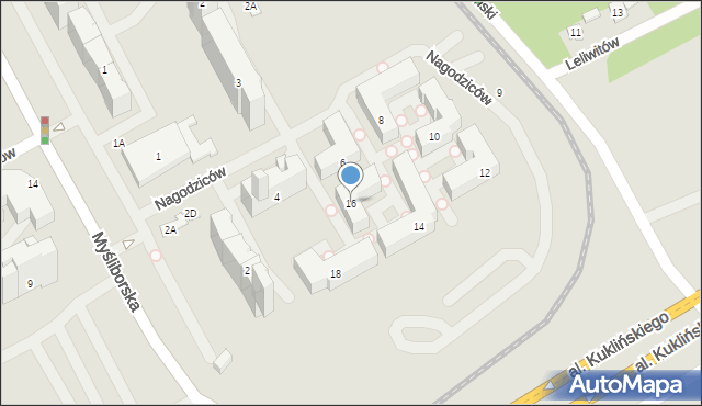 Warszawa, Nagodziców, 16, mapa Warszawy