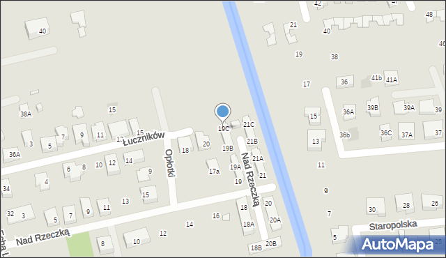 Warszawa, Nad Rzeczką, 19C, mapa Warszawy