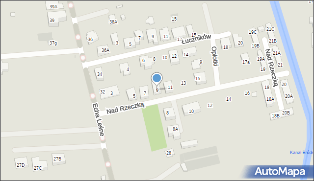 Warszawa, Nad Rzeczką, 9, mapa Warszawy