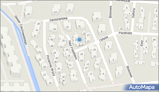 Warszawa, Nad Potokiem, 20, mapa Warszawy