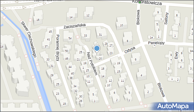 Warszawa, Nad Potokiem, 22, mapa Warszawy