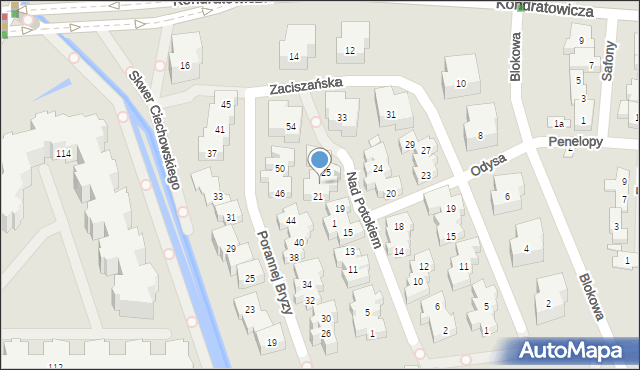 Warszawa, Nad Potokiem, 23, mapa Warszawy