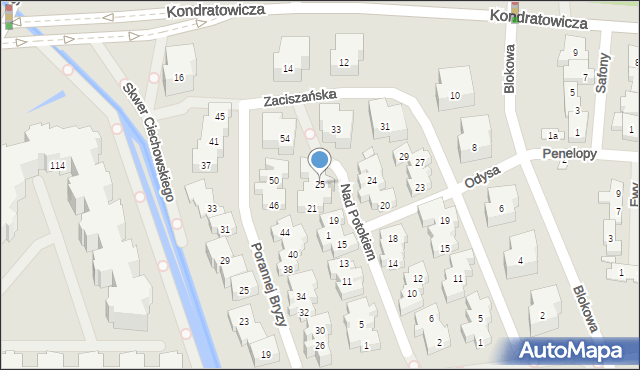 Warszawa, Nad Potokiem, 25, mapa Warszawy