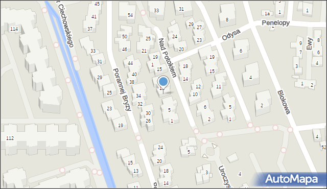 Warszawa, Nad Potokiem, 9, mapa Warszawy