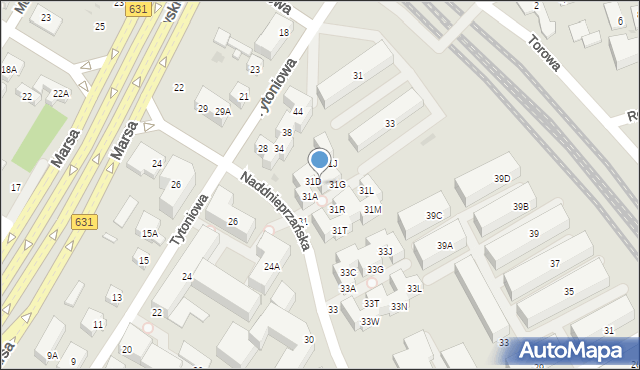 Warszawa, Naddnieprzańska, 31E, mapa Warszawy