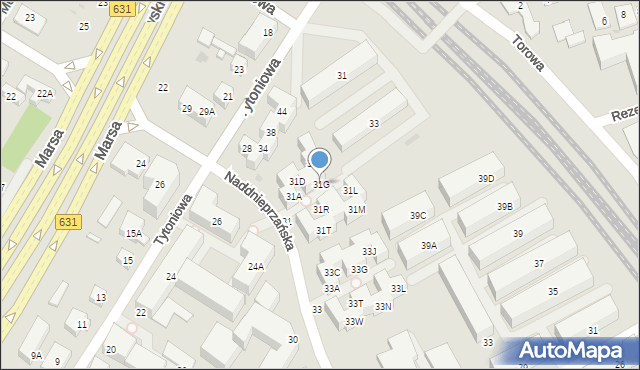 Warszawa, Naddnieprzańska, 31G, mapa Warszawy