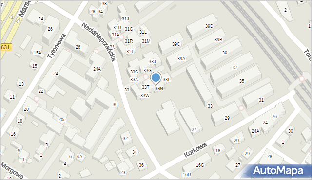 Warszawa, Naddnieprzańska, 33P, mapa Warszawy