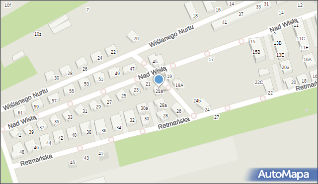 Warszawa, Nad Wisłą, 21a, mapa Warszawy