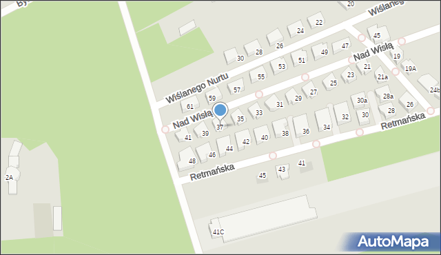 Warszawa, Nad Wisłą, 37, mapa Warszawy