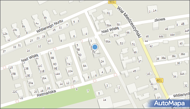 Warszawa, Nad Wisłą, 3E, mapa Warszawy
