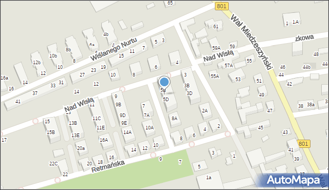 Warszawa, Nad Wisłą, 5C, mapa Warszawy