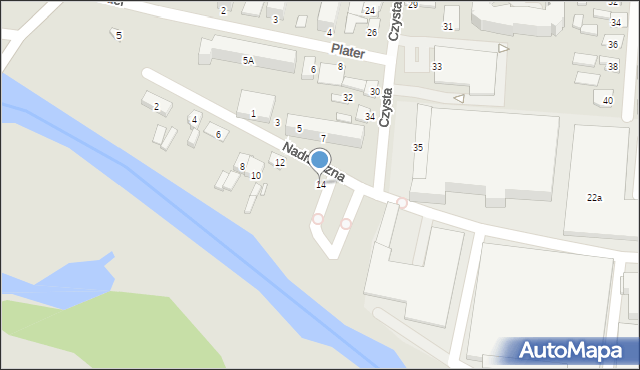 Wasilków, Nadrzeczna, 14, mapa Wasilków