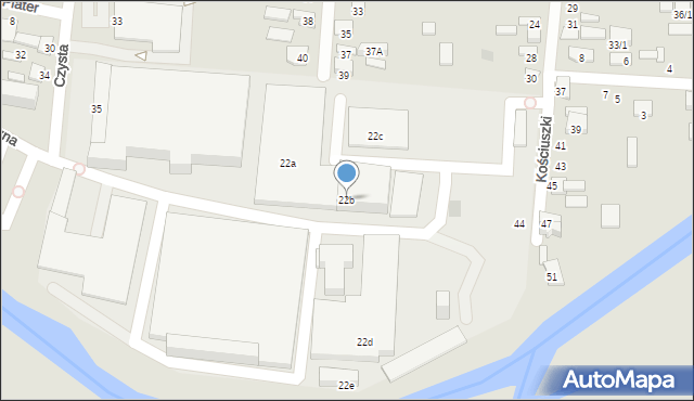 Wasilków, Nadrzeczna, 22b, mapa Wasilków