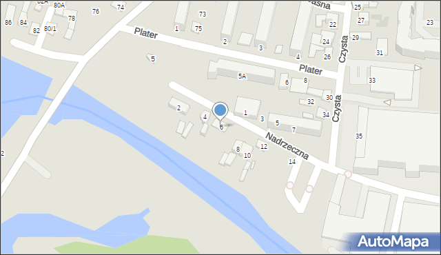 Wasilków, Nadrzeczna, 6, mapa Wasilków