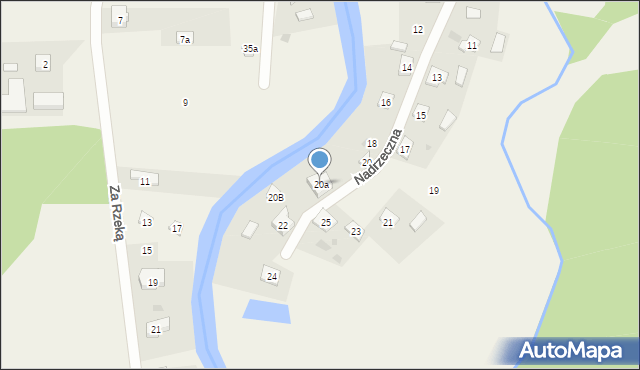 Wda, Nadrzeczna, 20a, mapa Wda