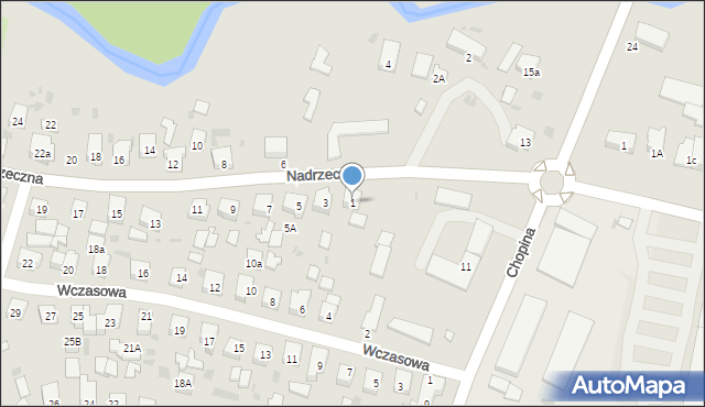 Wejherowo, Nadrzeczna, 1, mapa Wejherowo