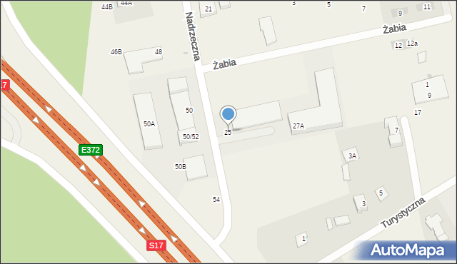 Wiązowna, Nadrzeczna, 25, mapa Wiązowna