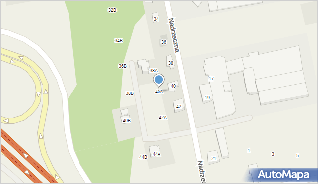 Wiązowna, Nadrzeczna, 40A, mapa Wiązowna