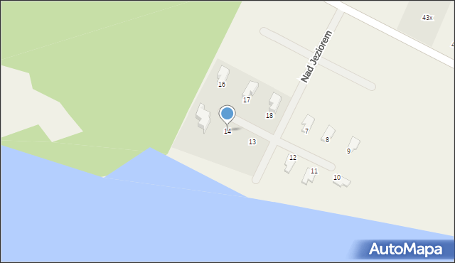 Wiechowo, Nad Jeziorem, 14, mapa Wiechowo