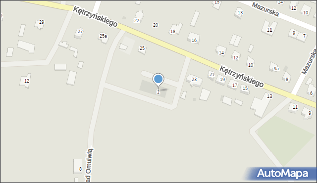 Wielbark, Nad Omulwią, 1, mapa Wielbark