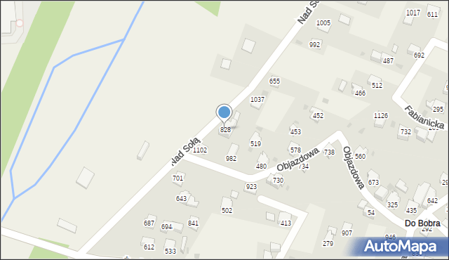 Wieprz, Nad Sołą, 828, mapa Wieprz